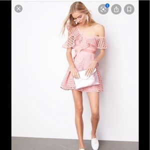 White self portrait cold shoulder dress